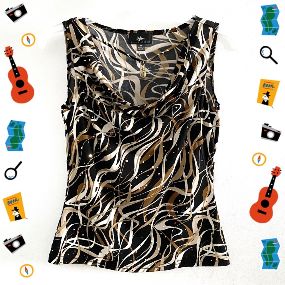 90’s Byline festive retro print top, juniors